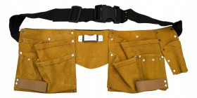 Pas monterski 10 kieszeni, 2 uchwyty na młotki skóra naturalna 79R401