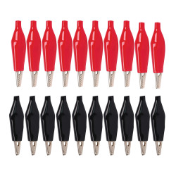 Krokodylki Izolowane Pomiarowe 28mm Czarny i Czerwony 10 par Żabki