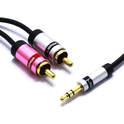 Kabel Aux Jack 3,5 Stereo 2x RCA Slim 3,0m JKR53 Vitalco