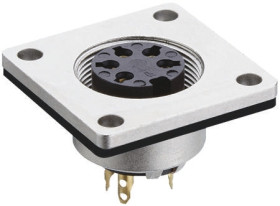 Złącze wielostykowe przemysłowe 5-pinowe M16, panelowe Gniazdo Lumberg