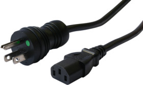 Device connection cable, North America, plug type B, straight on C13 socket, straight, SJT 3 x AWG 16, black, 4 m, 0L06822