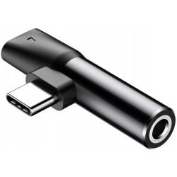 Przejście USB-C/Jack 3.5mm Kąt. BASEUS, adapter audio + ładowanie