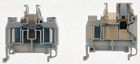 Standardowy zacisk na szynę DIN Entrelec poziomy: PojedynczyŚruba SNA raster: 8mm 24A 1 kV ac