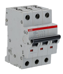 Wyłącznik nadprądowy MCB, Typ K, 3-biegunowy, 50A, 400V, na szynę DIN, ABB S203-K50, S200