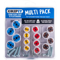 Gripit GPMULTIPK Plasterboard Fixings Multi Pack,16 Piece, Clam Pack