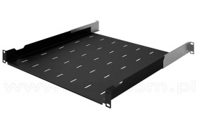 Półka do szafy 19", regulowana, 450-610 mm, 1U, czarna