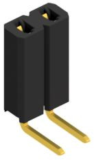 Socket header, 2 pole, pitch 2.54 mm, angled, 10026505