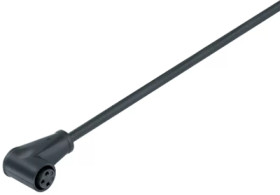 Sensor actuator cable, M8-cable socket, angled to open end, 3 pole, 2 m, PVC, black, 79 3414 02 03