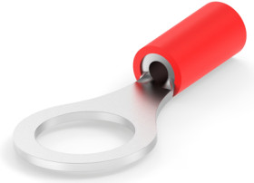 Insulated ring cable lug, 0.26-1.65 mm², AWG 22 to 16, 8.33 mm, M8, red, 2-34151-1