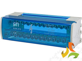 Blok rozdzielczy 2-biegunowy 125A (2x15 zacisków) 1,5-16 mm2 TH35 niebieski EDB-215 001102302 ETI