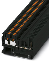 Through terminal block, push-in connection, 0.14-4.0 mm², 1 pole, 24 A, 6 kV, black, 3209647