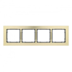 DECO Ramka uniwersalna poczwórna - aluminium szczotkowane (ramka: kolor mosiężny spód: grafitowy) 8-11-DRA-4