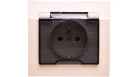 Kier Gniazdo Bryzgoszczelne Z/U Ip44 Klapka Przezroczysta Beżowe Gph-1Wz/01/D