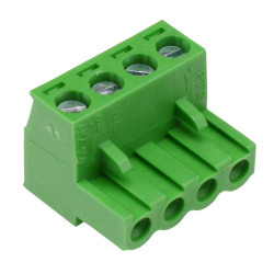 4-Way 5.08mm Right Angle Pluggable Terminal Block Green 15A 300V