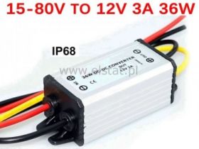 Przetwornica DOWN; IN 15-80V; Out 12V; Imax 3A