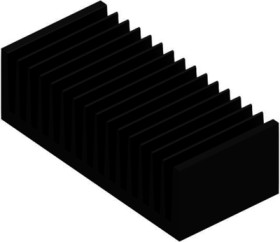 Extruded heatsink, (L x W x H) 75 x 160 x 50 mm, 1.25 to 0.55 K/W, black anodized, 10019939