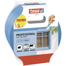 tesa 56214-00000-03 Professional Outdoor Masking Tape 50m x 25mm 2 pack