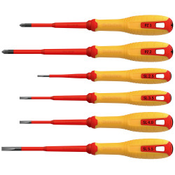 Hultafors HUL444465 VDE Pozidriv &amp; Slotted Screwdriver Set, 6 Piece
