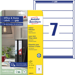 Avery-Zweckform L4760-10 Lever Arch File Labels Paper White Permanent 38x192mm