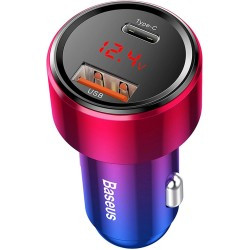 Ładowarka samochodowa Baseus Magic Series PPS USB-C/USB-A 45W różowo-niebieska