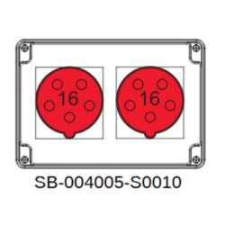 Rozdzielnica 2x5x16A INA=16A IP54 SB-004005-S0010-54