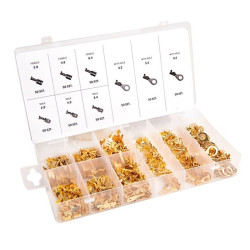 Zestaw konektorów 450szt/9typ. płaskie/oczka/ CARMOTION