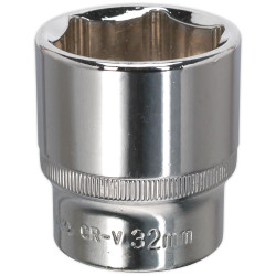 Sealey SP1232 WallDrive® Socket 32mm 1/2"Sq Drive Fully Polished