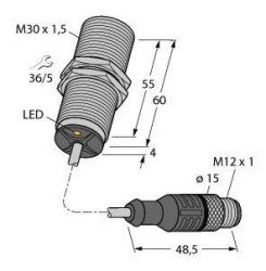 Czujnik indukcyjny Turck BI10U-MT30-AD4X-0,3-RS4.23/XOR, 10 - 65 V, 1 szt.