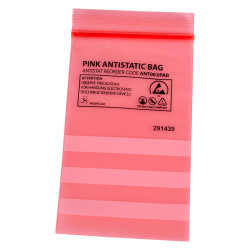 Antistat 003-0001 Pink ESD Ziplock Bag 300 Gauge 3x5&quot; 76 x 127mm PK 100