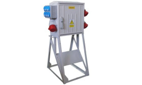 Rozdzielnica budowlana ERB60A1 na stojaku, IP54, gniazda: 3x CEE 32A, 6x GS 230V, wyłącznik główny