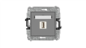 Mini Gniazdo Pojedyncze Usb-Aa 2.0 Szary Mat 27Mgusb-1