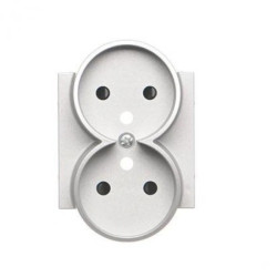 Simon 55 Pokrywa gniazda wtyczkowego podwójnego do: SGZ2CM Aluminium mat TGZ2MZP/143