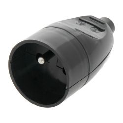 Gniazdo przedłużacza G-2 POJED. Z.U. CZARNE / 9574