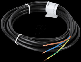 Flexible cable, 3 x 1.5 mm², black, 10-m coil