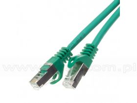 Patchcord S/FTP kat.6A, 5,0m, zielony