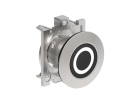 Metalowy przycisk płaski fi30mm kryty samoczynny powrót z symbolem 0 Czarny LPFB1102