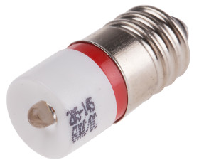 Lampka kontrolna Czerwony 6V ac/dc E10 LED średnica 10mm długość 25.25mm