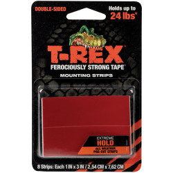 Shurtape 286252 T-REX&#xAE; Extreme Hold Mounting Strips 2.54 x 7.62cm (Pack 8)