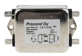 Filtr RFI 10A 220kΩ 250 V AC 400Hz 5 x 2 mH RS PRO Montaż w obudowie