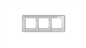 Deco Ramka Potrójna - Efekt Szkła (Ramka: Szara Spód: Biały) Szary 15-0-Drs-3