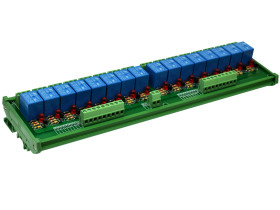 ELECTRONICS-SALON DIN Rail Mount 16 SPDT Power Relay Interface Module, 10A Relay, 48V Coil.
