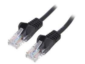 U/UTP5-CCA-150BK Patch cord U/UTP 5e linka CCA PVC czarny 15m 27AWG