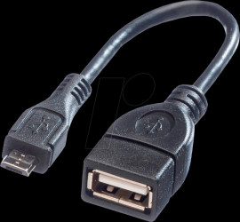 11.99.8311 USB 2.0 cable, Micro USB-B connector to USB-A port, 15 cm