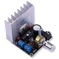 Audio amplifier module 2x35W class AB 9-14.4V TDA7377 + heatsink + jack 3.5