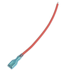 Konektor Ż 6.3 z przewodem 15cm 22AWG 0,33mm2 gniazdo izolowane