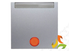 B.Kwadrat/B.7 Klawisz z podświetleniem z polem opisowym do wyłączników 1 pojedynczy z 5-cioma soczewkami aluminium mat lakierowa