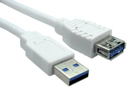 Przedłużacz USB, dł. 1.8m, kolor: Biały