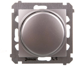 Simon 54 Premium Ściemniacz obrotowy do LED ściemnialnych 230 V 2–250 W srebrny mat DS9L.01/43