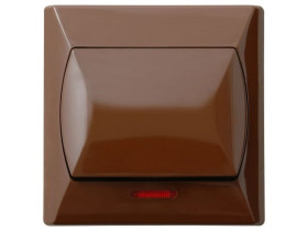 AKCENT Wyłącznik krzyżowy z podświetleniem pomarańczowym brązowy ŁP-4AS/24 OSPEL