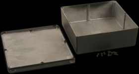 Aluminum die cast enclosure, (L x W x H) 188 x 188 x 67 mm, black (RAL 9005), IP65, 1590WFFLBK